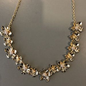 J. Crew Gold Floral Necklace includes jewelry pouch